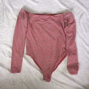 Red & White Striped Bodysuit